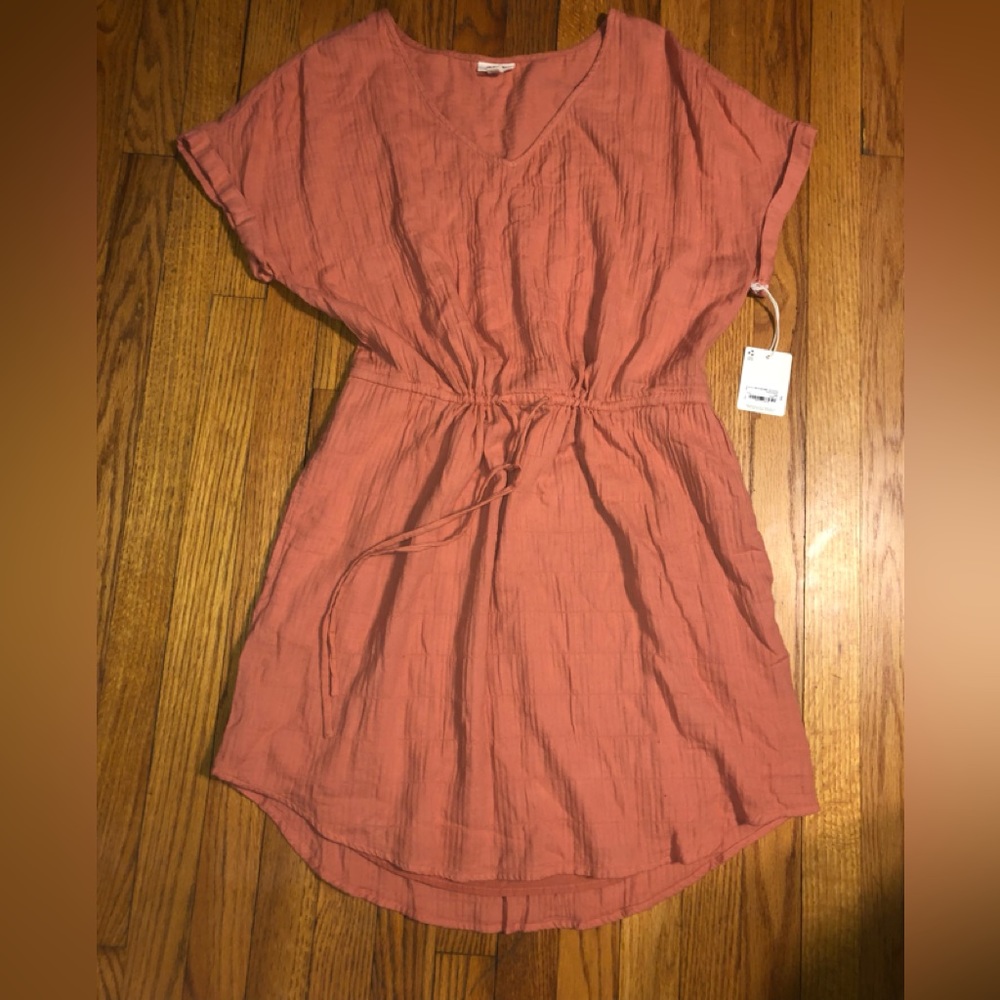 a.n.a Women's Dusty Rose Drawstring Waist Tunic Dress
